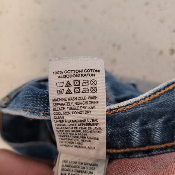 Lucky Brand 221 Original Straight Jeans Mens 34x32 Blue Denim Stretch Distressed - Picture 9 of 10